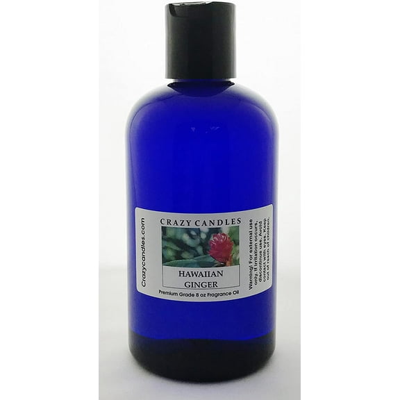 Crazy Candles 8oz Hawaiian Ginger 8 Fl Oz Bottle (237ml) Premium Grade Scented Fragrance Oil Made in USA