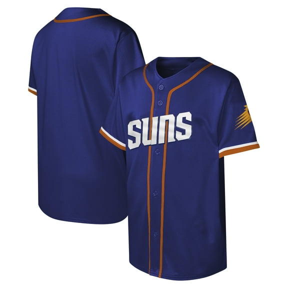 Youth Purple Phoenix Suns Stitch Full-Button Baseball Jersey