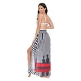 thumbnail image 3 of FORMRS Womens Long Sarong Beach Wrap Semi-Sheer Bikini Skirt Bathing Swimsuit Cover Up, Red Boat, 3 of 7
