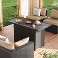 thumbnail image 3 of MRUAKA 8 Pieces Patio Furniture Set with Fire Pit Table, Outdoor Furniture Sectional Rattan Sofa, Patio Couch with Glass Coffee Table for Backyard Garden (Khaki), 3 of 12