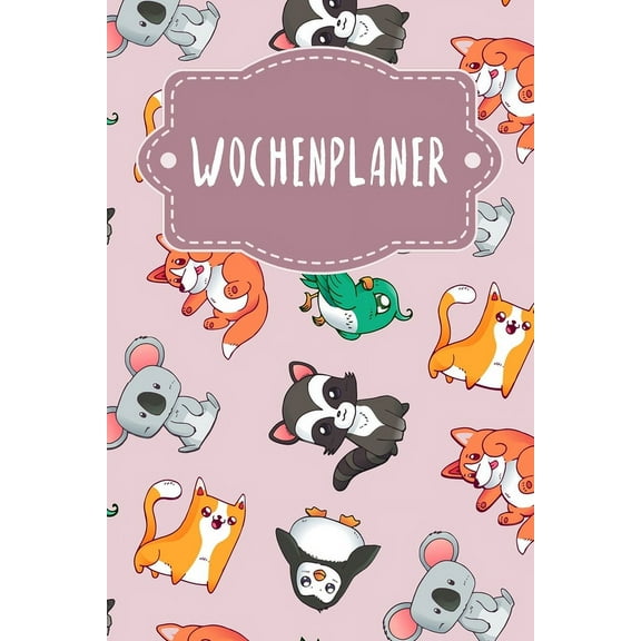 Wochenplaner: Handlicher Terminkalender - Motiv: Rosa Tierwelt (Paperback)