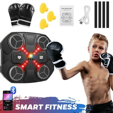 Taotique Music Boxing Machine for Kids, Wall Mounted Bluetooth Smart Fitness Boxing with Boxing Gloves, Punching Trainer Toys for Boys Girls Kids 3 4 5 6 7 8 9 10 11 12  Years Old