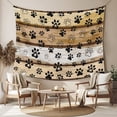 thumbnail image 2 of Brown Cat Paw Print Large Tapestry for Bedroom Wall Hanging Tapestry,Vintage Farmhouse Country Wooden Grain Ceiling Backdrop Tapestries Poster Blanket Wall Decor for Teens Room Living Room 100" x 59", 2 of 8
