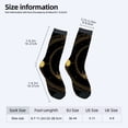 thumbnail image 4 of Four Seasons Universal Socks - 2 Pairs of Unisex Trendy Socks with Black & Gold Floral Design Sunflower & Celestial Patterns, 4 of 5