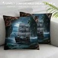 thumbnail image 3 of BCIIG Pirate Ship Cave Lantern Graphic Decorative Cushion Cover for Home Sofa Bed, Short Plush Material, Pack of 1, Home Furnishing 24x24in, 3 of 5