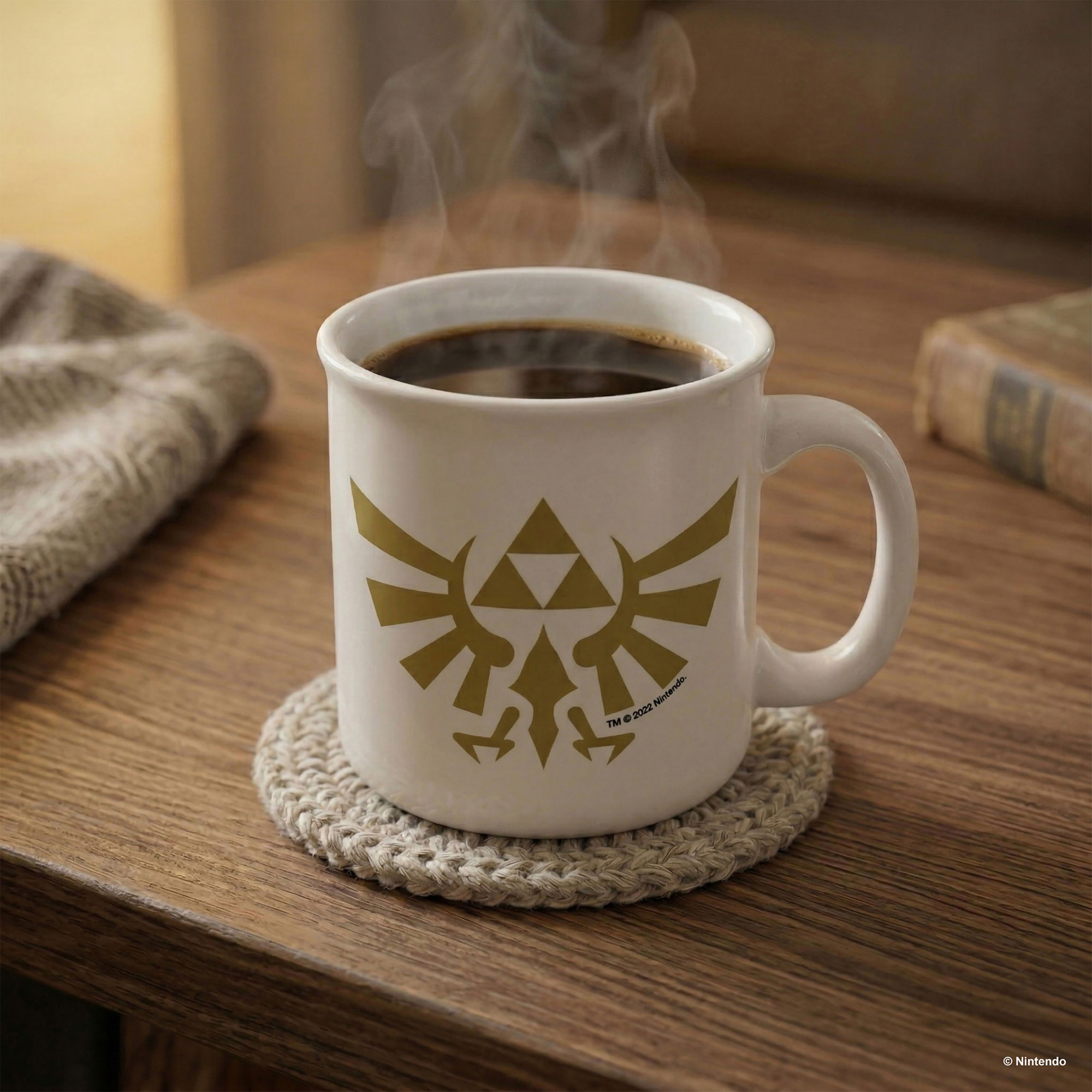 Pyramid America: Zelda: Hyrule Crest - 20oz Ceramic Camper Mug - Coffee & Tea Cup, Microwave-Dishwasher Safe, Video Game Fan Collectible, Licensed