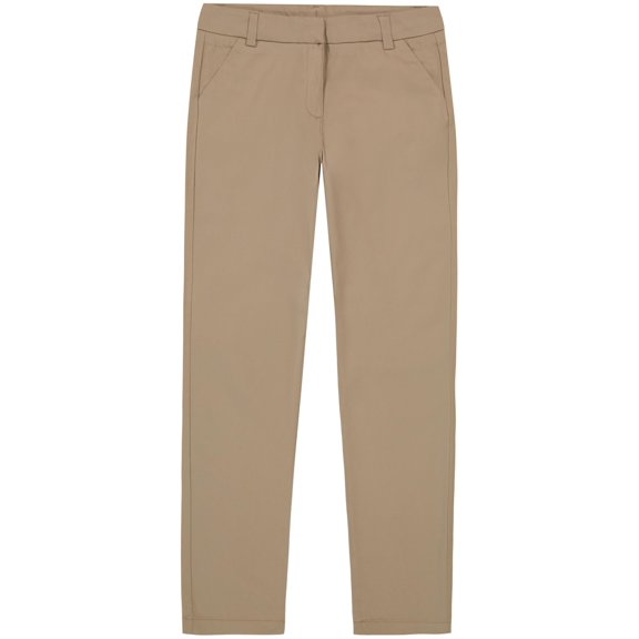 Pantalones ajustados de drill elástico NAZOD para uniforme escolar niñas, color caqui, talla 4