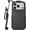 Black, variant on Nakedcelllphone Woven Combo for iPhone 17 Pro Case - Compatible with MagSafe - with Rotating Belt Clip Holster Holder - Black