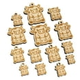 thumbnail image 1 of Cute Spotted Cow Sitting Wood Mini Charms Shapes DIY Craft Jewelry - With Hole - 16mm (22pcs), 1 of 7