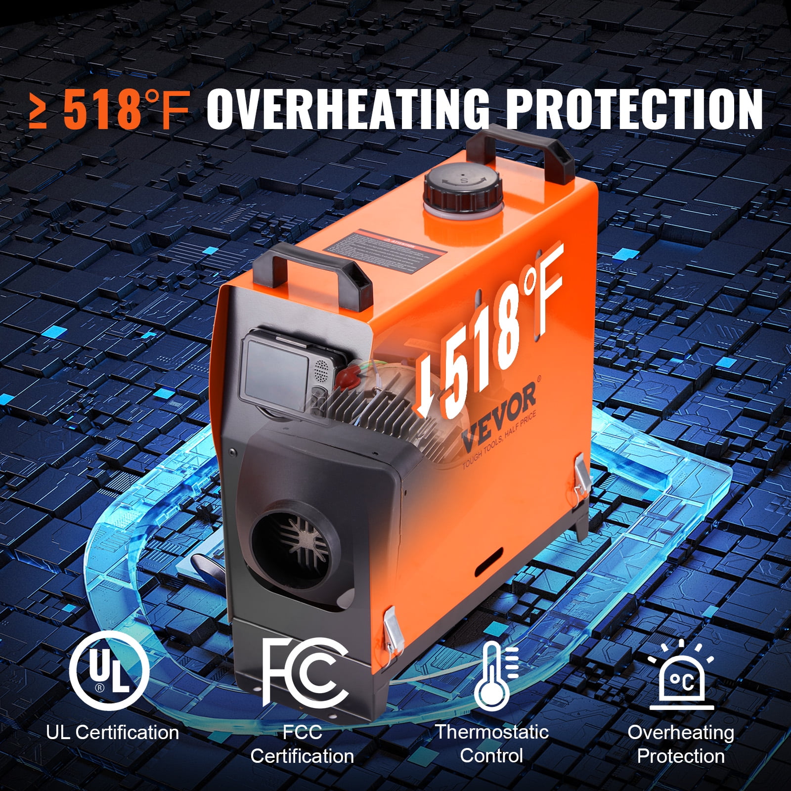 VEVOR Diesel Air Heater All-in-One 12V 8KW Bluetooth App LCD For - Foto 4