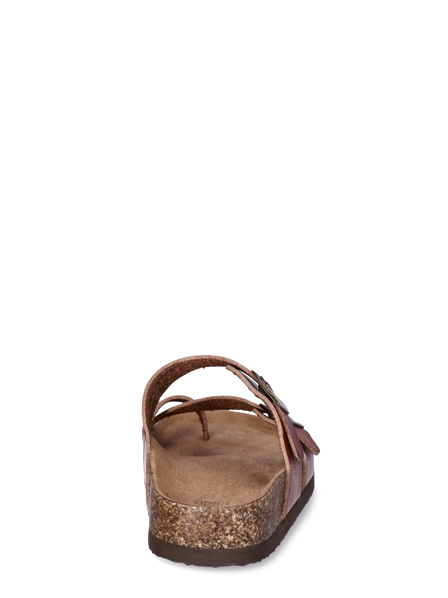 Time and Tru Women's Asymmetric Strap Flat Footbed Sandals, Sizes 6-11, Wide Width Available