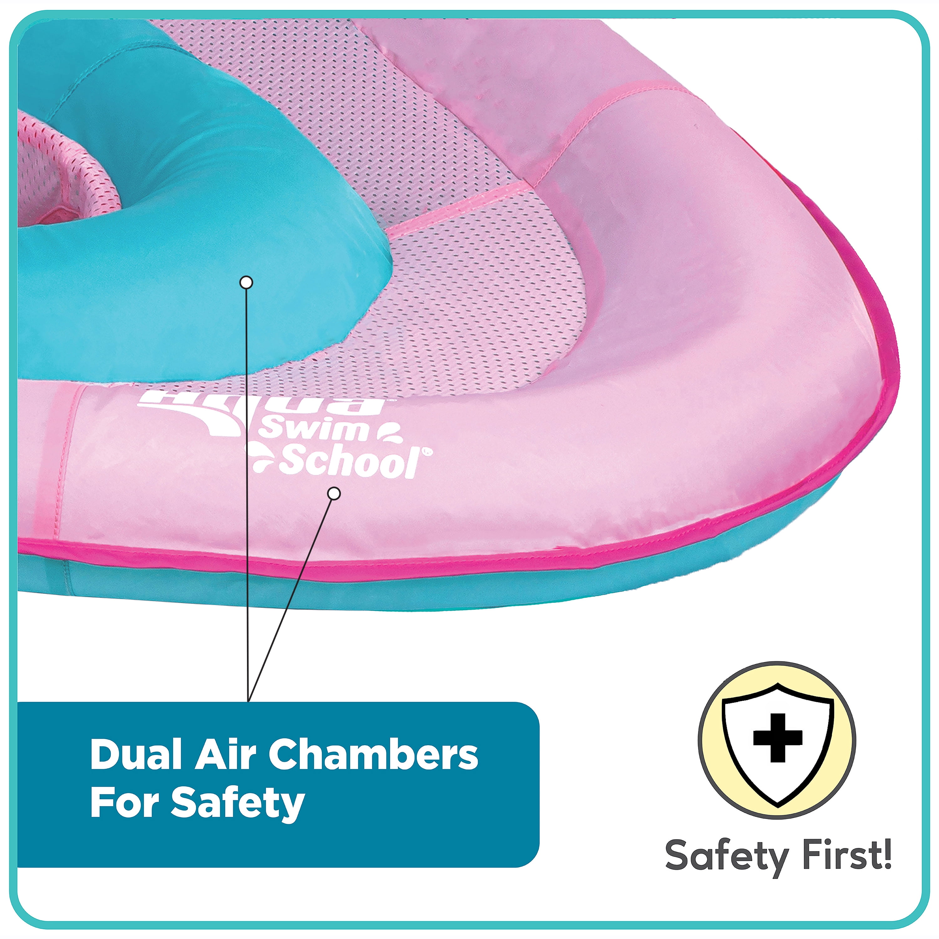 Aqua Swim School Grow-with-Me Baby Pool Float Boat for Infants, Pink Mermaid, 2 Toys Included