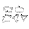 thumbnail image 1 of 5 piezas Mini cortador de galletas de metal Set Molde para hornear de dibujos animados de Halloween (Plata), 1 of 5