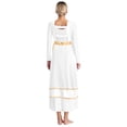 thumbnail image 2 of Kaerm Women Church Choir Worship Dress Liturgical Praise Lyrical Dance Performance Dancewear Tunic White S, 2 of 7