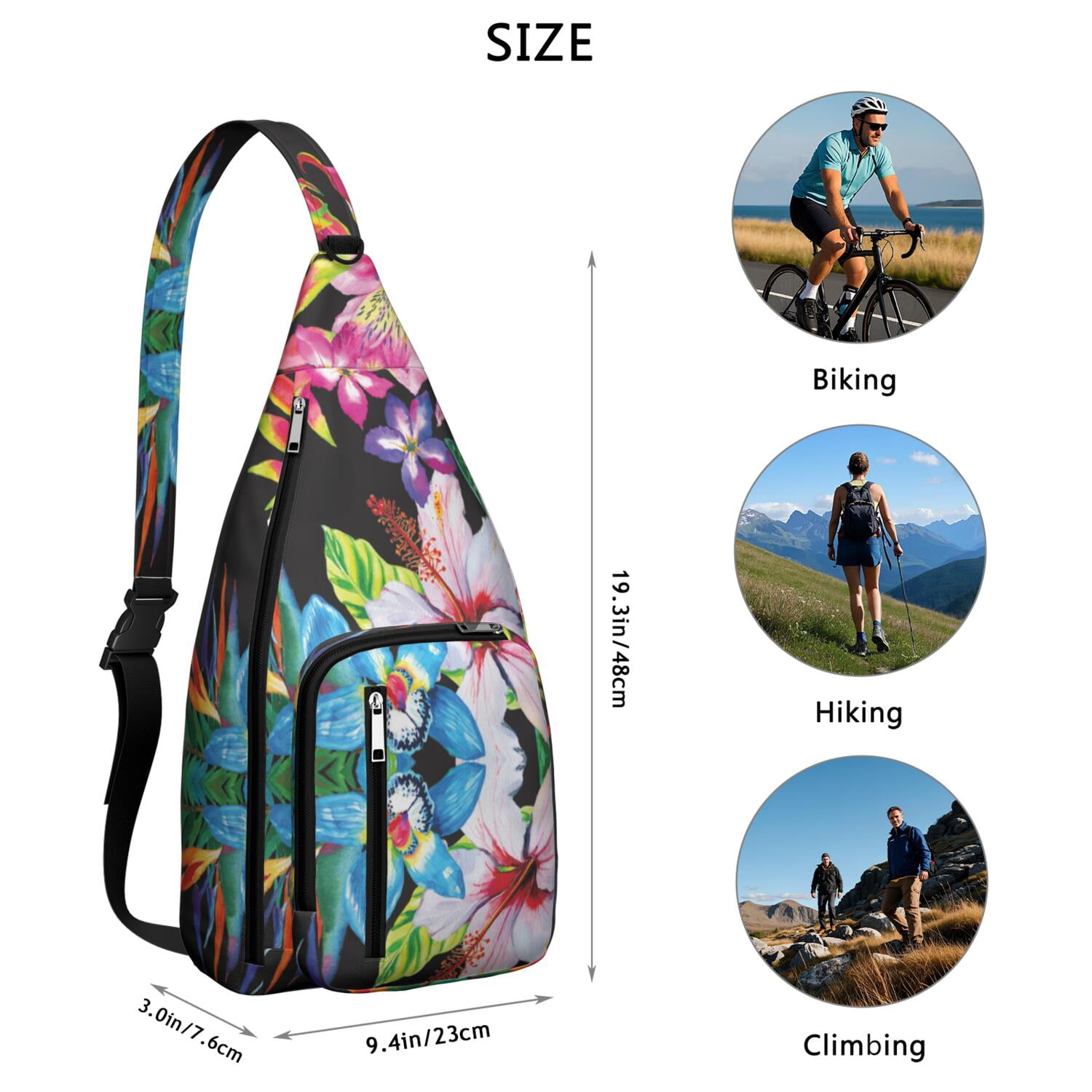 Lightweight Durable Sling Bag with Sunflower Design and Easy Access for Women
