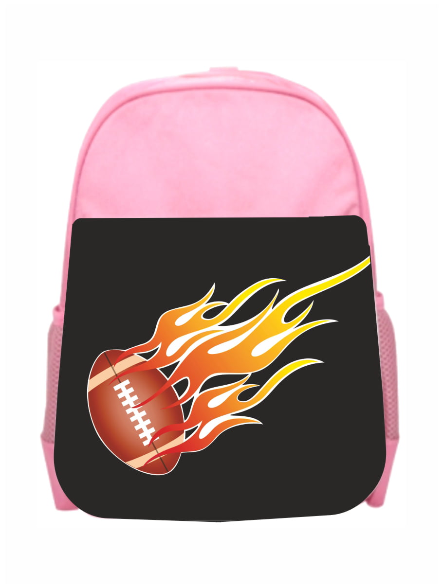 Flame Football Large Backpack Insulated Lunch Bag Shoulder Bag Pencil Case Lot 