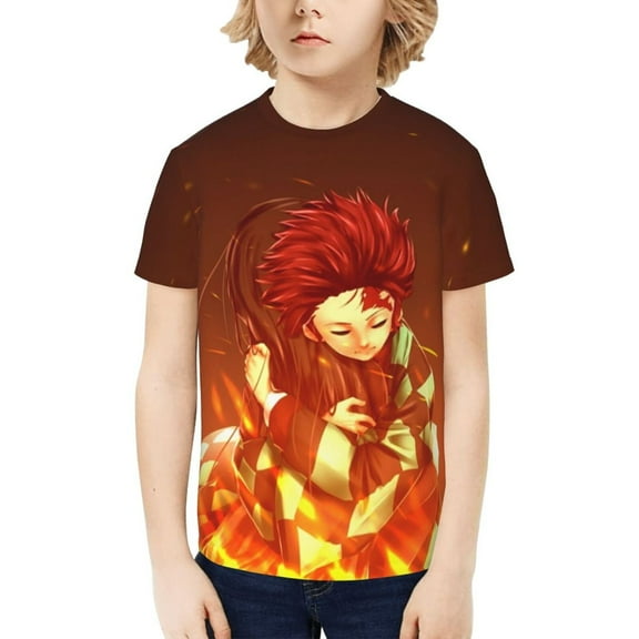 Demon Slayer Kimetsu No Yaiba Kids T-Shirt 3d Printed Graphic T-Shirts Boys And Girls Short Sleeve Shirts For Youth Kids X-Small