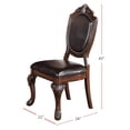 thumbnail image 7 of Formal Dining Room 5pc Assemblage: Dark Brown Round Table & 4 Solid Back Chairs Classic : With Pedestal Intricately Crafted Wood, 7 of 7