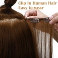 thumbnail image 4 of MY-LADY 8Pcs 18Clips Clip in Hair Extensions Human Hair for Women Double Weft Brazilian Remy Straight Human Hair Clip in Hairpiece 16inch #30 Light Auburn, 4 of 8