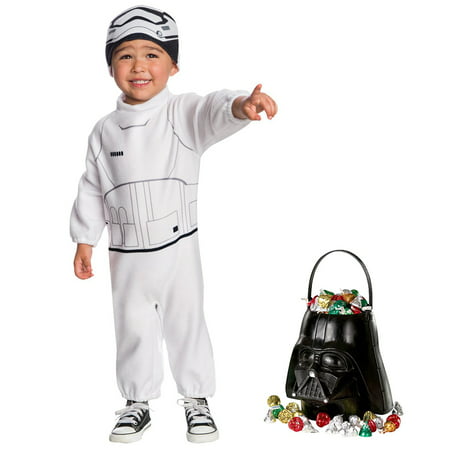 star wars episode vii: the last jedi - stormtrooper toddler costume and candy pail bundle - size