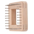 thumbnail image 1 of Mini Square Knitting Machine Solid Wood Board Multiple Non Detachable Hooks for Weaving Mat, Scarf, Hat, Blanket, Sock, 1 of 7