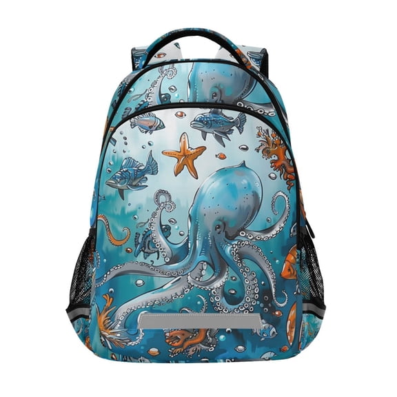 ALAZA Octopus Sea Star Fish Backpack Elementary School Bag Bookbag Travel Rucksack