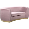thumbnail image 2 of Meridian Furniture Julian Contemporary Velvet Loveseat in Pink, 2 of 8