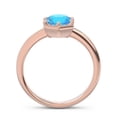 thumbnail image 4 of 2.00 Carat Unique Round Shape Blue Topaz Gemstone Solitaire Proposal Ring for Women 14K Rose Gold Size 9.5 by Diamond Capitals, 4 of 8