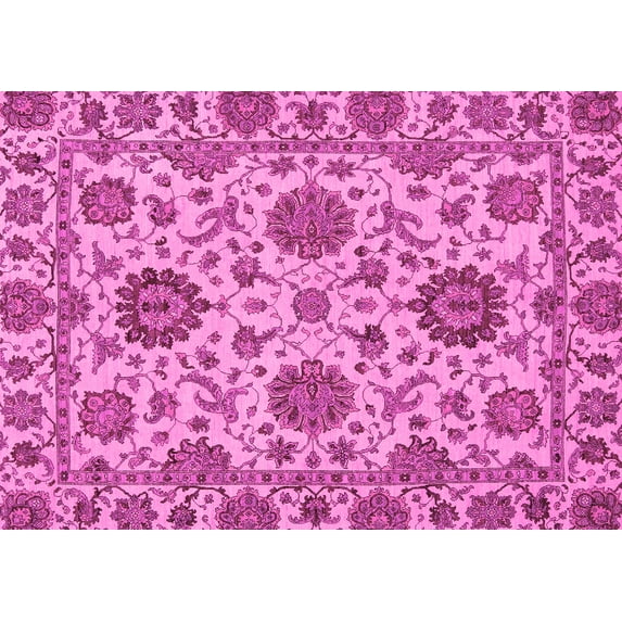 Ahgly Company Indoor Rectangle Oriental Pink Traditional Area Rugs, 2' x 4'