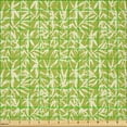 thumbnail image 2 of Ambesonne Asian Print Fabric by the Yard Microfiber, Botanical Leaves Art, 1 Yard, Apple Green Pale Yellow, 2 of 2