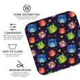 thumbnail image 3 of Honeii Owls And Hearts print Leather Coaster Set of 4, ideal for safeguarding your furniture from drinks spills and effortless cleanup-Square, 3 of 6