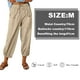 thumbnail image 2 of Pantalones harén holgados de lino con corte en forma de farol para mujer, estilo informal, hasta el tobillo, pantalones holgados de verano con bolsillo, 2 of 5
