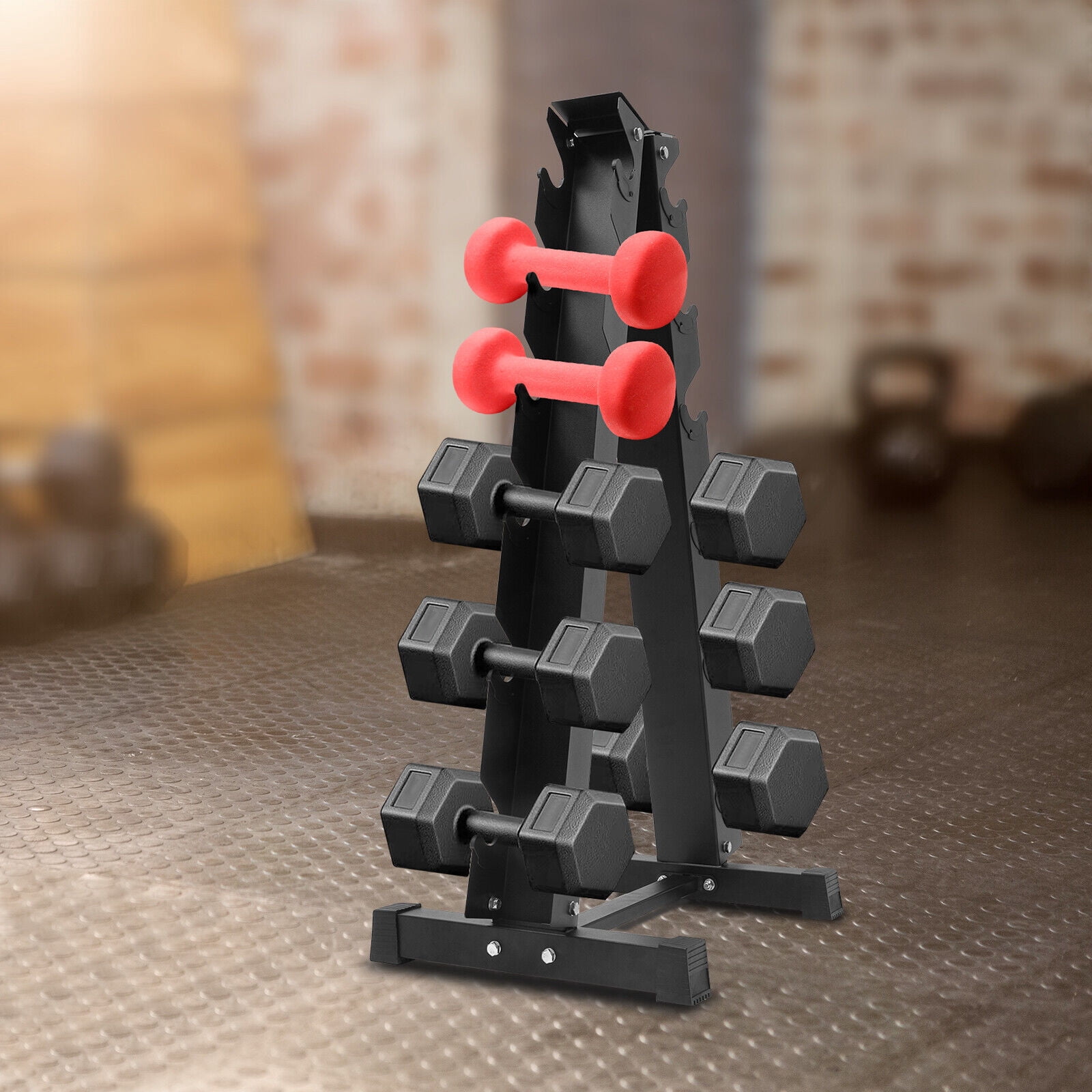 Dumbbell Rack Stand 6 Tier Compact A-Frame Weight Rack 660lbs Dumbbell Holder Storage