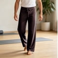 thumbnail image 2 of PNTUTB Wide Leg Pants for Men Solid Color Drawstring Trousers Casual Loose Comfortable Trendy Lounge Workout Yoga Sporty Pants, 2 of 7