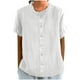 thumbnail image 3 of Tops de trabajo para Mujeres,Blusa de encaje con botones para mujer, cuello redondo, manga 3/4, poliéster, ideal para uso diario, sopatenor, 3 of 9