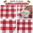 thumbnail image 2 of Hiasan Checkered PVC Christmas Tablecloth Rectangle - 100% Waterproof Spillproof Stain Resistant Wipeable Vinyl Table Cloth for Outdoor Picnic Kitchen Dining, 54 x 80 Inch, Red and White, 2 of 8
