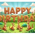 thumbnail image 3 of Yatrandify Colorful Design Happy Birthday Banner Kangaroo Theme Kids Decoration Celebration Backdrop for Birthday Party Event Holiday, 3 of 7