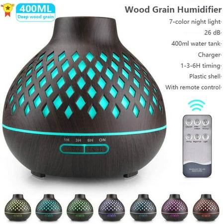 

400ML USB Electric Humidifier Essential Aroma Oil Diffuser Ultrasonic Xaomi Wood Grain Air Humidifier USB Mist Maker LED Light