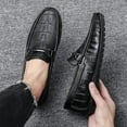 thumbnail image 6 of Winter Men's Casual Loafers Slip On Outdoor Fuzzy Furry Loafers Leather Warm Comfortable Shoes Male Driving Shoes Moccasins Classic Penny Loafer Flats Boat Shoes, 6 of 14