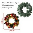thumbnail image 4 of Christmas Wreath,12/16 Inch Artificial Christmas Hanging Wreath Garland with Bowknot and LED Lights Flower Christmas Ornaments for Holiday Christmas Party Decorations, 4 of 6