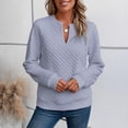 thumbnail image 4 of Women's Sweatshirts Plus Size Solid Long Sleeve Pullover Round Neck Casual Fashion Top, 4 of 7