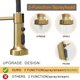 thumbnail image 4 of Hoimpro Grifo De Cocina Con Resorte De Arco Alto De Oro Cepillado Con Rociador Extraíble, Grifo Para Fregadero De Cocina Con Una Sola Palanca, 3 Funciones, Grifo Para Lavandería, Latón/Oro Cepillado (, 4 of 5