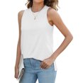 thumbnail image 4 of gakvbuo Summer Tank Top for Womens Summer Fashion Women'S Solid Color Casual Side Slit Round Neck Tank Top, 4 of 7