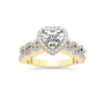 IGI Certified 4 Carat Heart Shape Lab Grown Diamond Engagement Ring | 14K Yellow Gold | Imperiella Halo Celtic Knot Diamond Ring | FG-VS1-VS2 Quality Friendly Diamonds