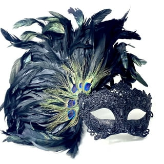 Black Lace Masquerade Mask With Black Feathers Masked Ball Women's Lace  Mask Wedding Masquerade Bridal Wedding Fall Festival Outfit 