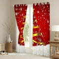 thumbnail image 6 of Homewish Red Christmas Tree Curtains Pack of 2 (42x84 Each), Winter Snowflake Curtains Blackout, Glitter Xmas Stars Print Bedroom Curtains, Living Room Curtains Decor, 6 of 6