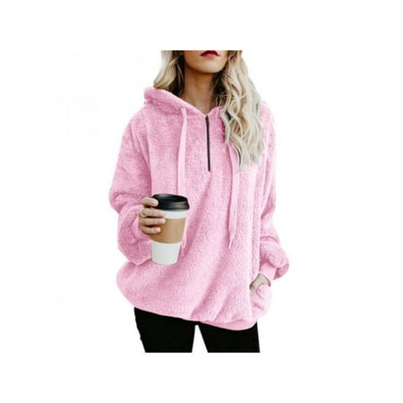Hooded Womens Fleece - Nicesee Winter Women Warm Fleece Hooded Fluffy Sweatshirt