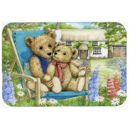 

Springtime Teddy Bears in Flowers Glass Large Cutting Board