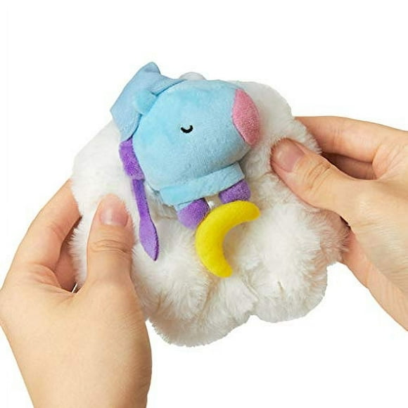 BT21 Dream of Baby MANG Character Scrunchie - Elastic Hair Tie Band Accessories for Women and Girls, White/Blue, Durable, Soft & Cute, High Elastic Material