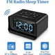 thumbnail image 5 of Brillar Radio despertador digital con cargador USB dual para dormitorio, volumen y brillo de alarma ajustables (negro), 5 of 5